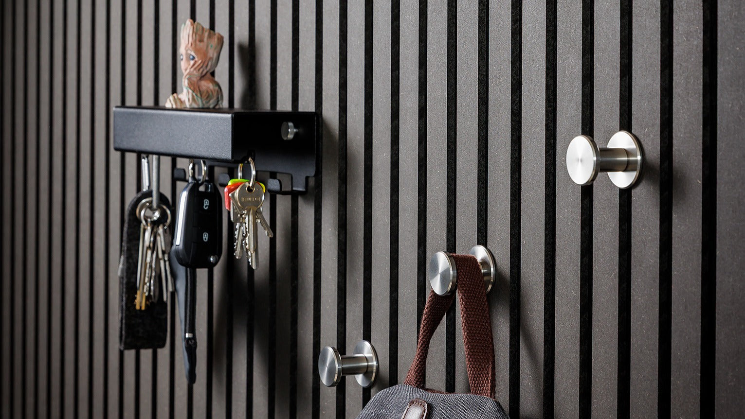 Schlüsselboard und Garderobenhaken für Akustikpaneele ohne Bohren