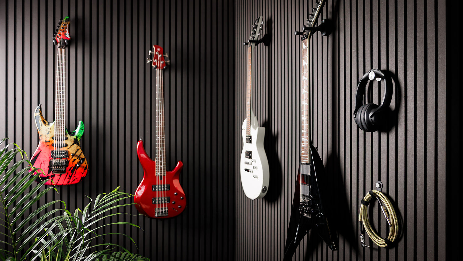 Gitarrenwandhalter für Akustikpaneele ohne Bohren