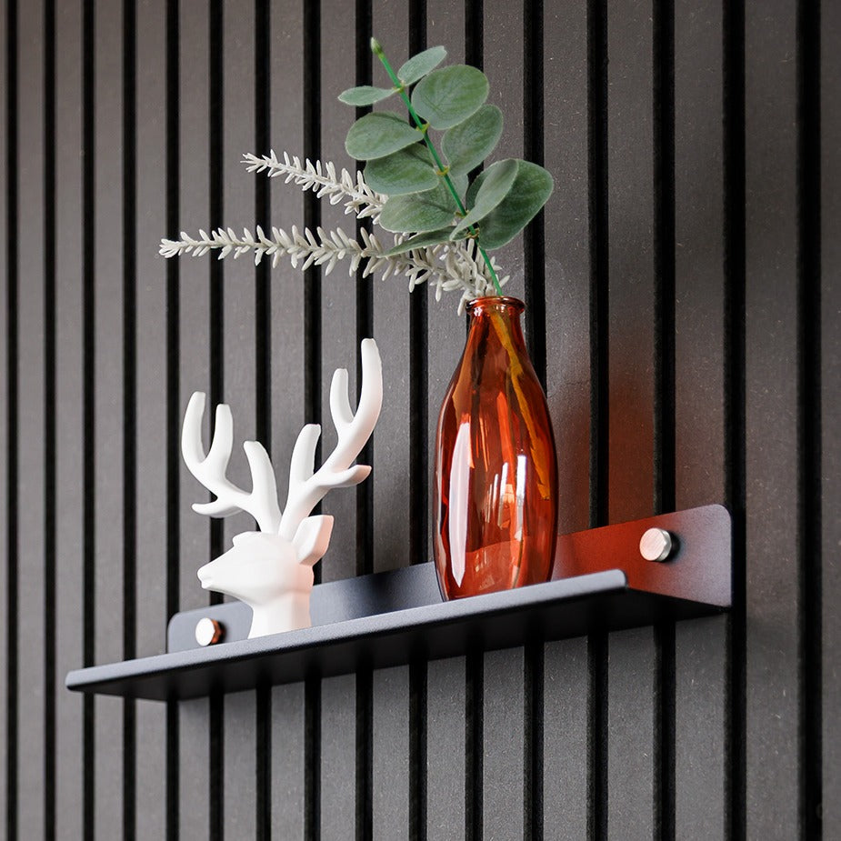 Schweberegal schwarz für Akustikpaneele ohne Bohren