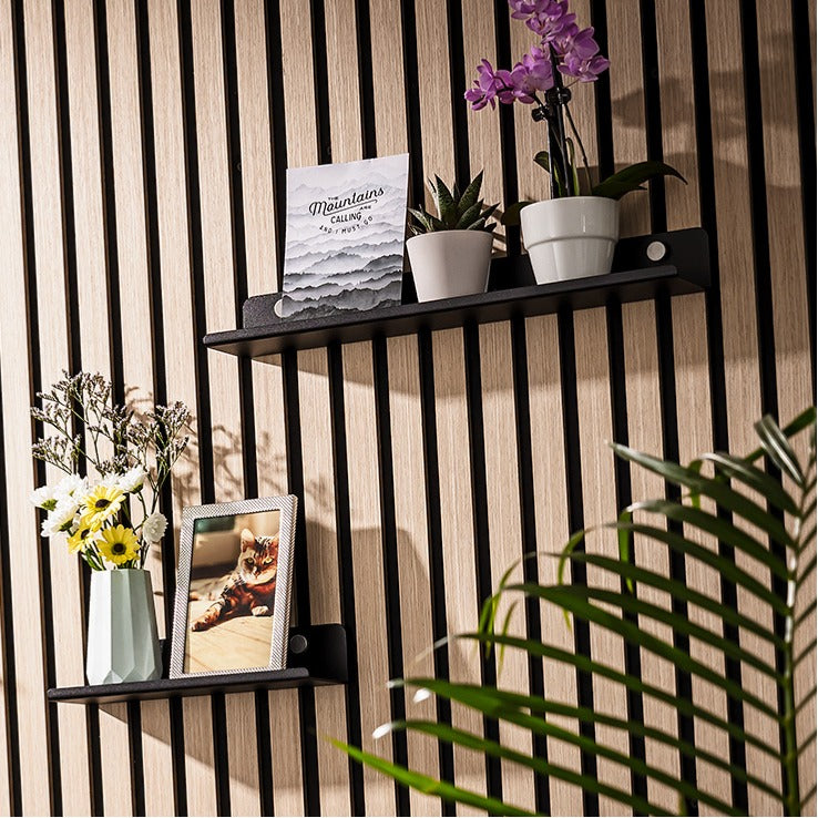 WALLTRAUD Regal für Akustikpaneele ohne Bohren schwarz breit 400 mm und 240 mm